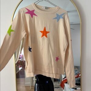 THML Cream Star-Pattern Crewneck Sweater - Multicolor Stars
